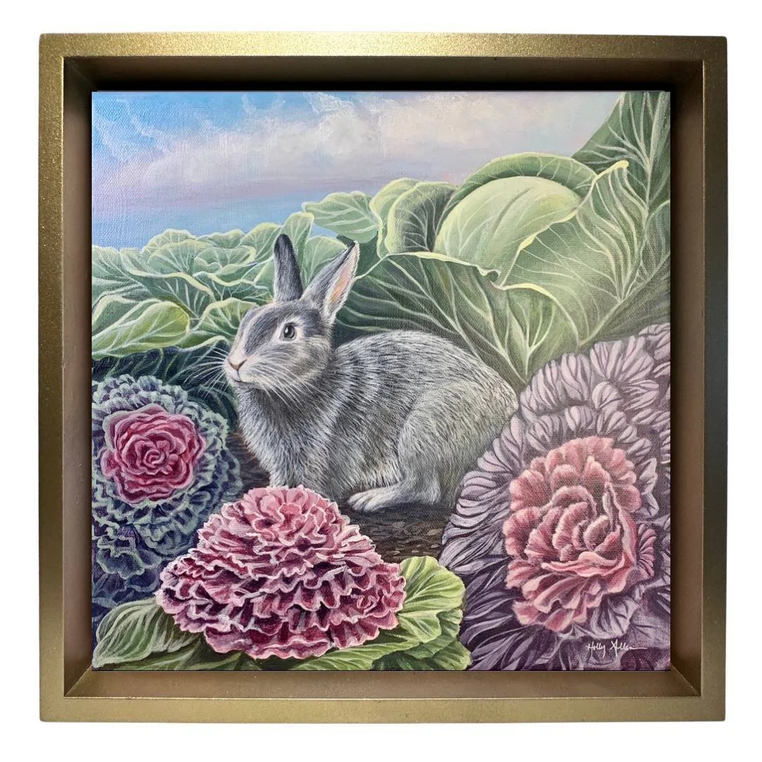 Cabbage Patch Visitor Wildlife Fine Art Original Painting by Holly